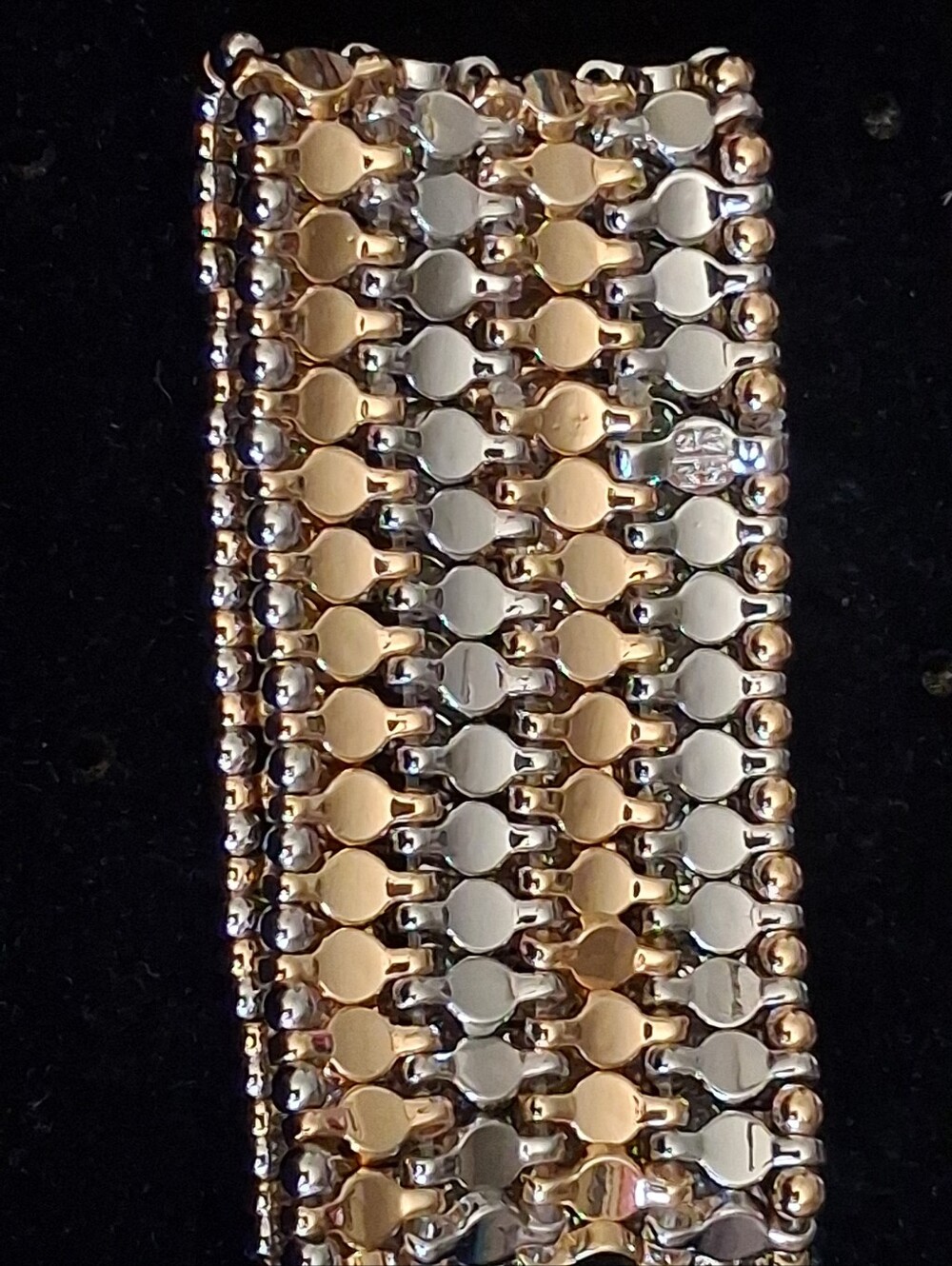 White House Black Market Gold-Tone And Silvertone Crystal Stretch Bracelet - Picture 7 of 16